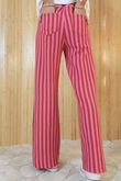 Shoreditch Stripe Lounge Flare Trouser Hot Pink & Red /5=